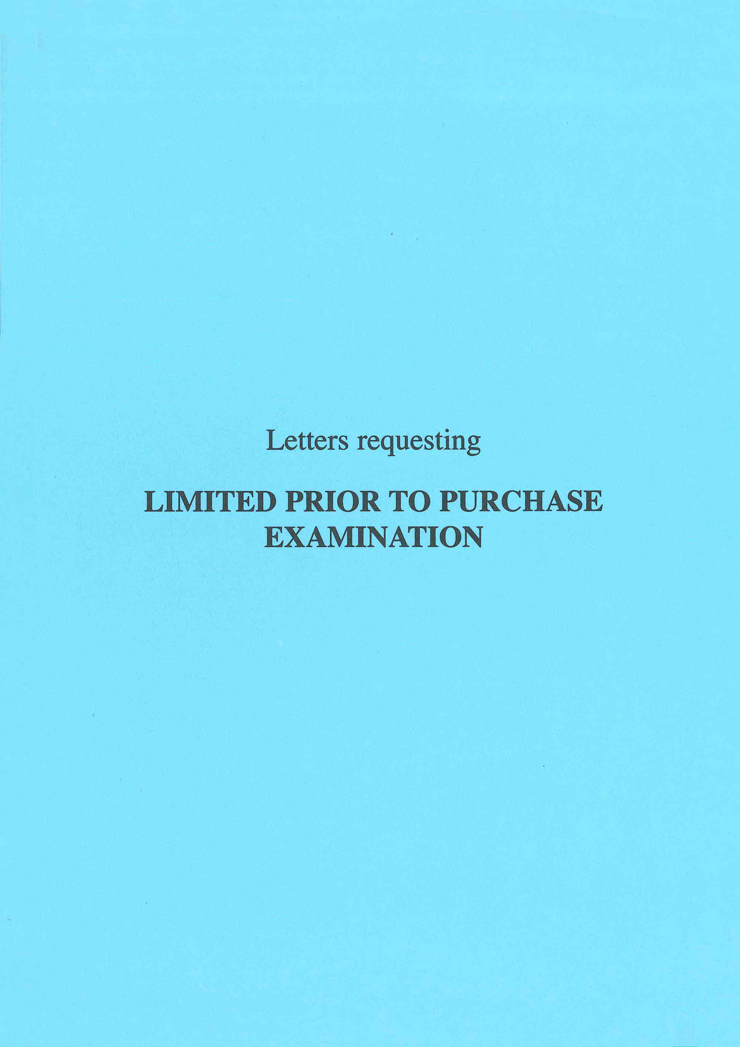 Letters Requesting Limited PPE